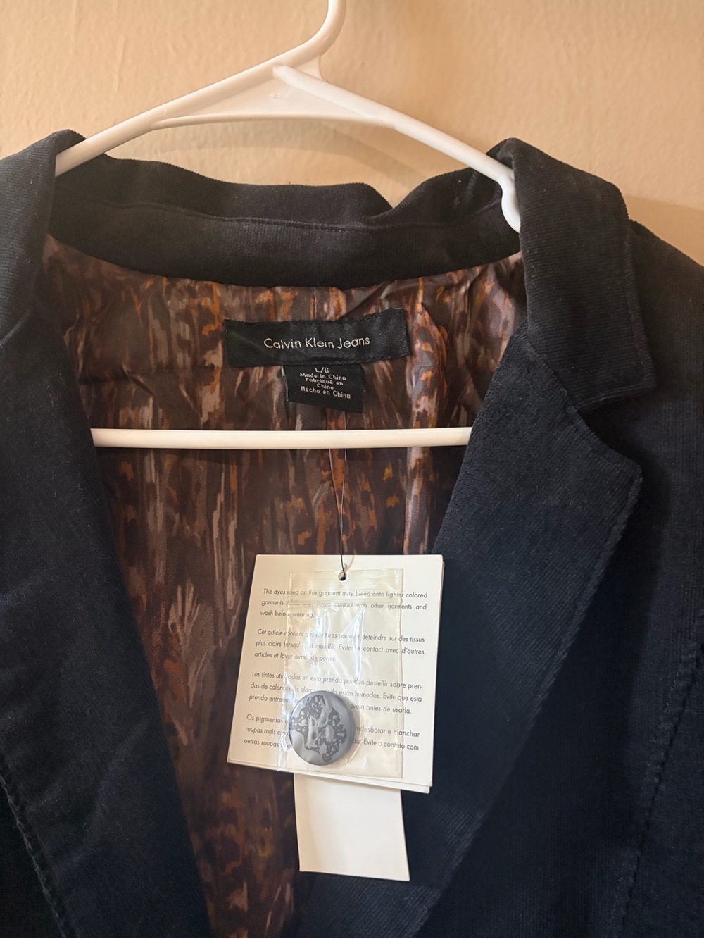 Calvin Klein Jeans Black Corduroy Blazer